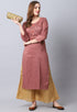 Brown Rayon Viscose Embroidered Kurti