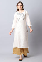 Load image into Gallery viewer, Off-White Chanderi Embellished Kurti