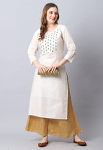 Load image into Gallery viewer, Off-White Chanderi Embellished Kurti
