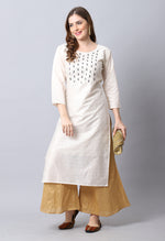 Load image into Gallery viewer, Off-White Chanderi Embellished Kurti
