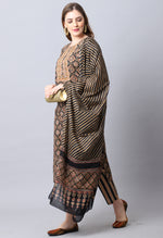 Load image into Gallery viewer, Black Pure Cambric Cotton Embroidered Kurta Set With Dupatta
