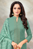 Teal Chanderi Silk Embroidered Salwar Suit Material