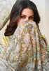 Yellow & Blue Muslin Print Embroidered Salwar Suit Material