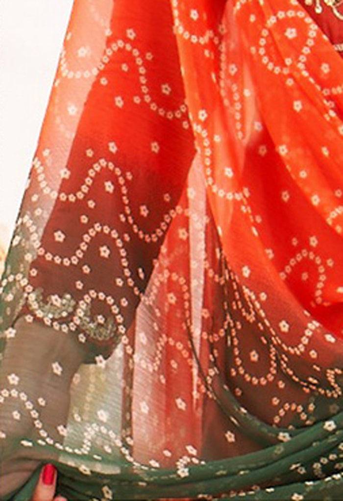 Brown Chanderi Silk Embroidered Salwar Suit Material