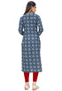 Blue And White Pure Cotton Jaipuri Printed Kurti