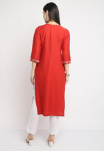 Load image into Gallery viewer, Rayon Viscous Embroidered Kurti