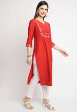Load image into Gallery viewer, Rayon Viscous Embroidered Kurti
