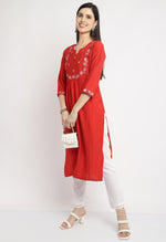 Load image into Gallery viewer, Rayon Viscous Embroidered Kurti