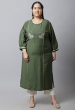 Load image into Gallery viewer, Pure Cambric Cotton Embroidered Plus Size Kurti