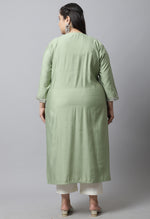 Load image into Gallery viewer, Chanderi Viscous Embroidered Plus Size Kurti
