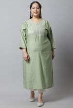 Load image into Gallery viewer, Chanderi Viscous Embroidered Plus Size Kurti
