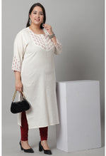 Load image into Gallery viewer, Pure Cambric Cotton Embroidered Kurti
