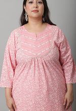 Load image into Gallery viewer, Pure Cambric Cotton Jaipuri Printed &amp; Embroidered Kurti
