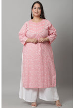 Load image into Gallery viewer, Pure Cambric Cotton Jaipuri Printed &amp; Embroidered Kurti
