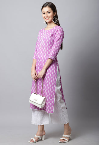 Pure Cambric Cotton Jaipuri Printed Kurti