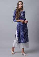 Load image into Gallery viewer, Pure Cotton with Zari Weaving Jaipuri Printed Kurti