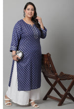 Load image into Gallery viewer, Pure Cotton with Zari Weaving Jaipuri Printed Kurti
