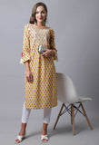 Pure Cambric Cotton Jaipuri Printed & Embroidered Kurti