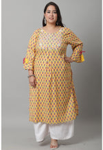 Load image into Gallery viewer, Pure Cambric Cotton Jaipuri Printed &amp; Embroidered Kurti
