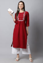 Load image into Gallery viewer, Pure Cambric Cotton Embroidered Kurti

