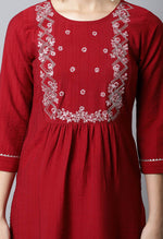 Load image into Gallery viewer, Pure Cambric Cotton Embroidered Kurti
