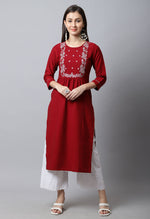 Load image into Gallery viewer, Pure Cambric Cotton Embroidered Kurti
