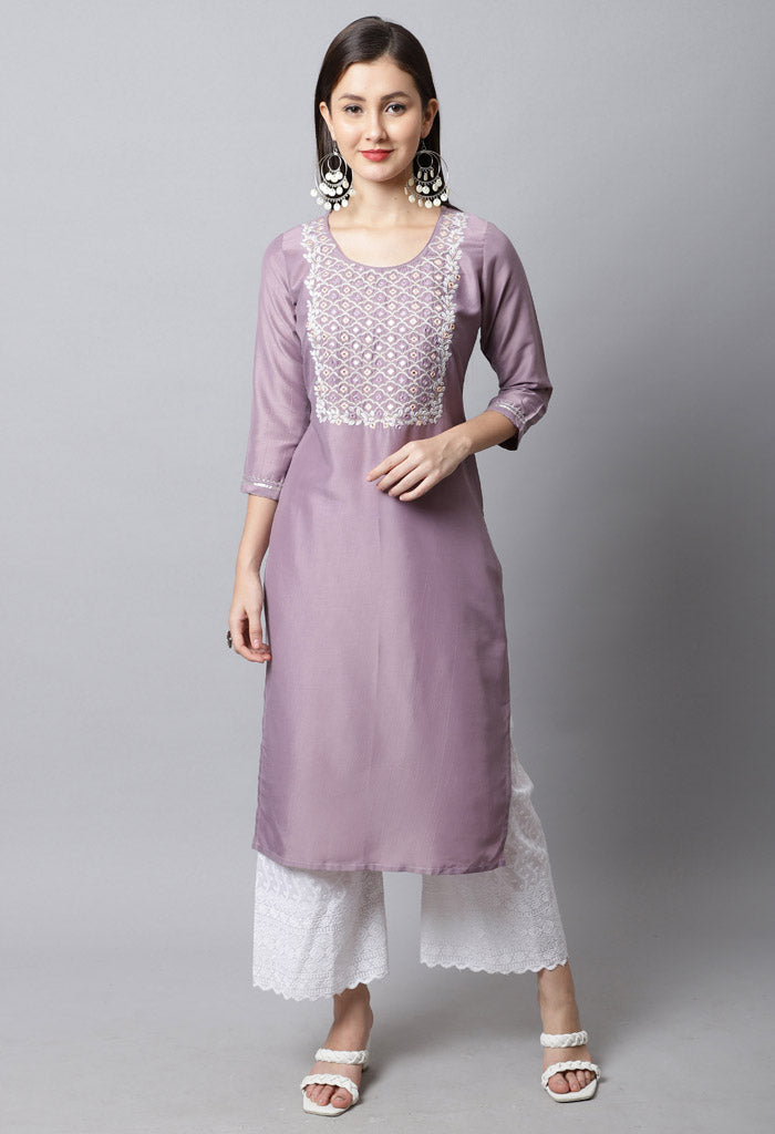 Pure Cambric Cotton Embroidered Kurti