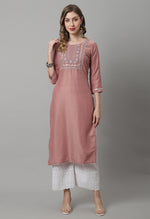 Load image into Gallery viewer, Silk Heavy Embroidered Kurti