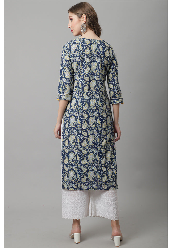 Pure Cambric Cotton Jaipuri Printed Kurti