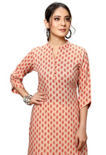 Load image into Gallery viewer, Beige Cotton Jaipuri Printed Kurti - Rajnandini
