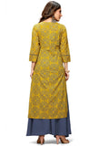 Green Cotton Jaipuri Printed Kurti