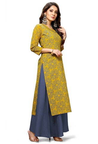 Green Cotton Jaipuri Printed Kurti