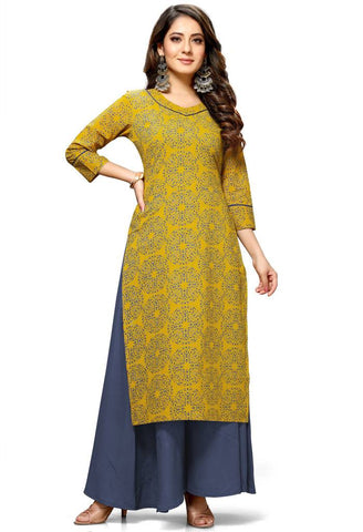 Green Cotton Jaipuri Printed Kurti