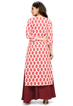 Load image into Gallery viewer, Off White And Red Cotton Jaipuri Printed Kurti