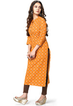 Load image into Gallery viewer, Mustard Pure Cambric Cotton Jaipuri Printed Kurti