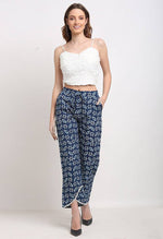 Load image into Gallery viewer, Blue Pure Cotton Printed Palazzo Pant