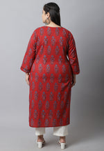 Load image into Gallery viewer, Pure Cambric Cotton Jaipuri Printed Plus Size Kurti
