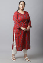 Load image into Gallery viewer, Pure Cambric Cotton Jaipuri Printed Plus Size Kurti