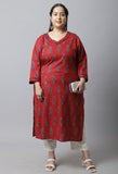 Pure Cambric Cotton Jaipuri Printed Plus Size Kurti