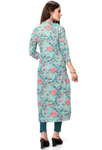 Load image into Gallery viewer, Light Blue Pure Cambric Cotton Jaipuri Printed Kurti