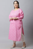 Pure Cambric Cotton Jaipuri Bandhani Printed Plus Size Kurti
