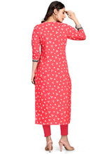 Load image into Gallery viewer, Red Pure Cambric Cotton Printed Kurti
