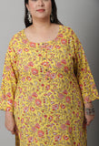 Pure Cambric Cotton Kalamkari Floral Print Kurti