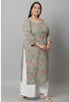 Pure Cambric Cotton Kalamkari Floral Print Kurti