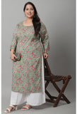 Pure Cambric Cotton Kalamkari Floral Print Kurti