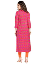 Load image into Gallery viewer, Magenta Pure Cambric Cotton Jaipuri Printed Kurti
