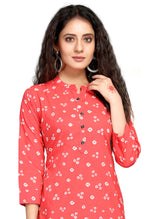 Load image into Gallery viewer, Pink Pure Cambric Cotton Jaipuri Printed Kurti