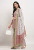 Pink And Beige Pure Cambric Cotton Floral Printed Kurta Set With Dupatta