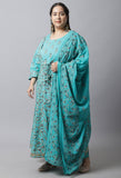 Pure Cambric Cotton Printed Plus Size Kurta Set With Dupatta