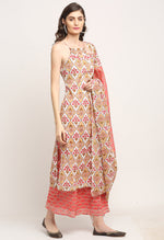 Load image into Gallery viewer, Multicolor Pure Cambric Cotton Printed Kurta Set With Dupatta